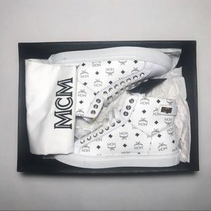 MCM Women’s High Top Zip Sneakers in Visetos